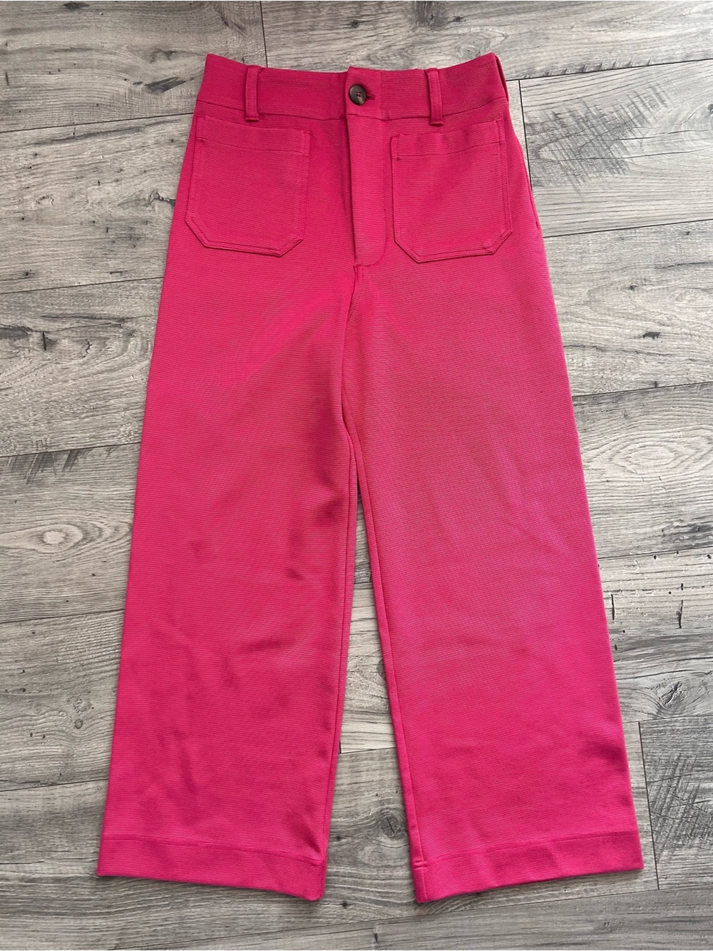 Anthropologie Maeve The Colette Knit Crop Wide Leg Pants Raspberry Pink Size 27